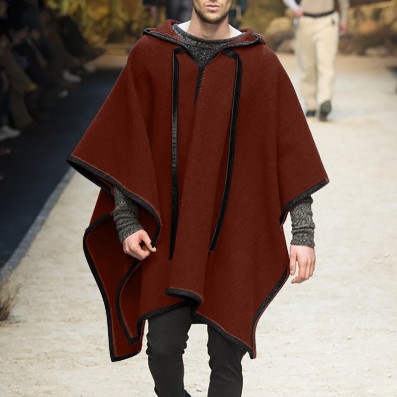 Mens Fashion Poncho - Fashion Men's Irregular Cool Cloak Coats