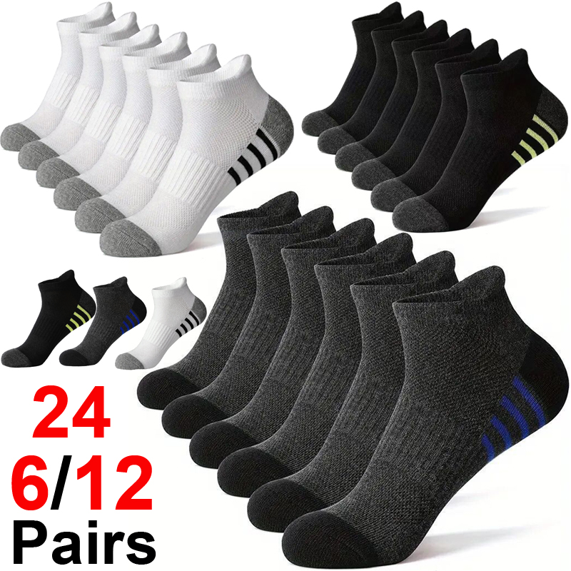 Socks Ankle Men - 6/12/24Pairs Men's Sports Socks Breathable Comfortable