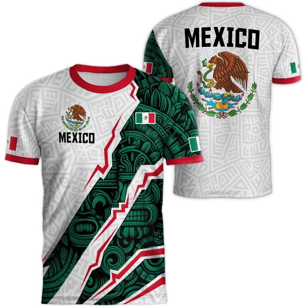 Mens Fashion Mexico - Mexico National Flag Print TShirt For