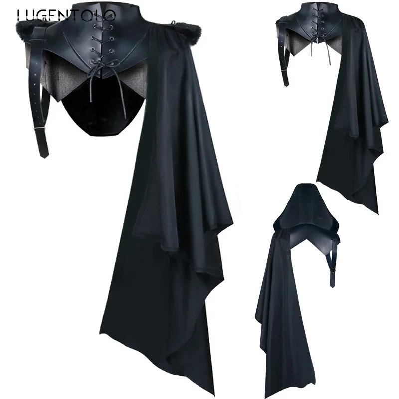 Mens Fashion Poncho - Men Medieval Hooded Ponchos Shawl Halloween