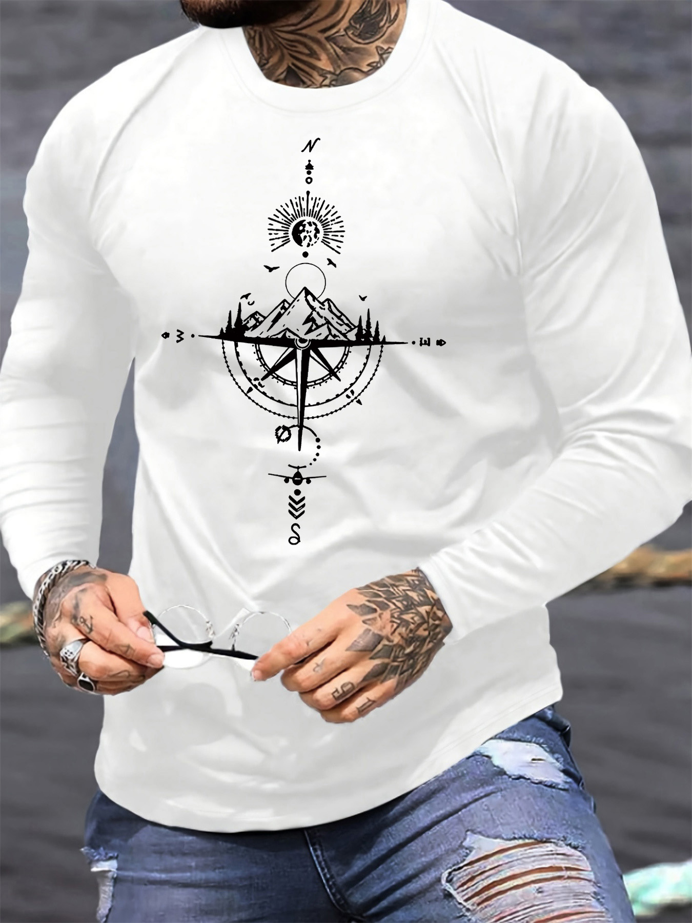 Mens Fashion Casual - 100% pure cotton men's long sleeved