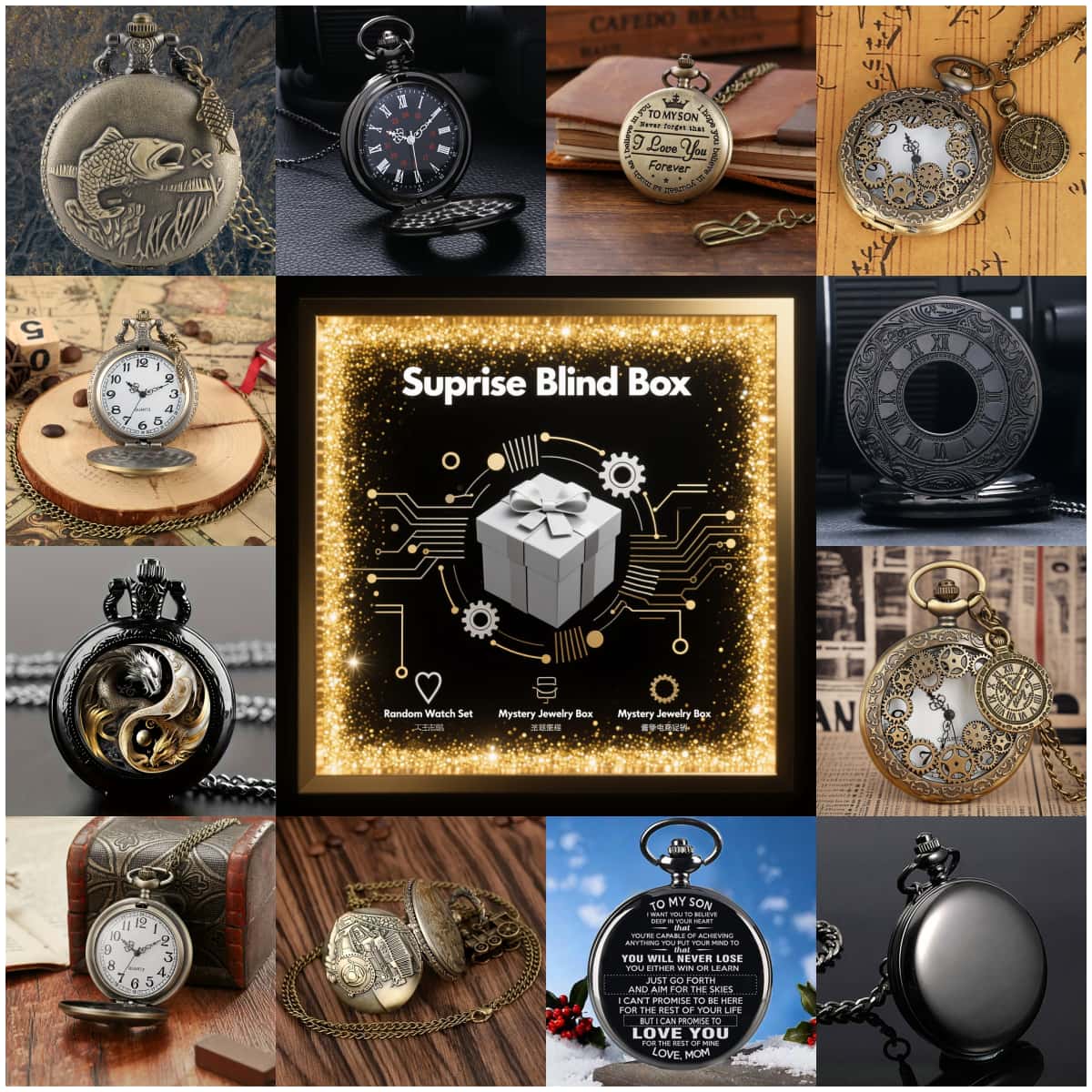 1PC Surprise Mystery Watch Bli - Men Fashion Vintage review and price