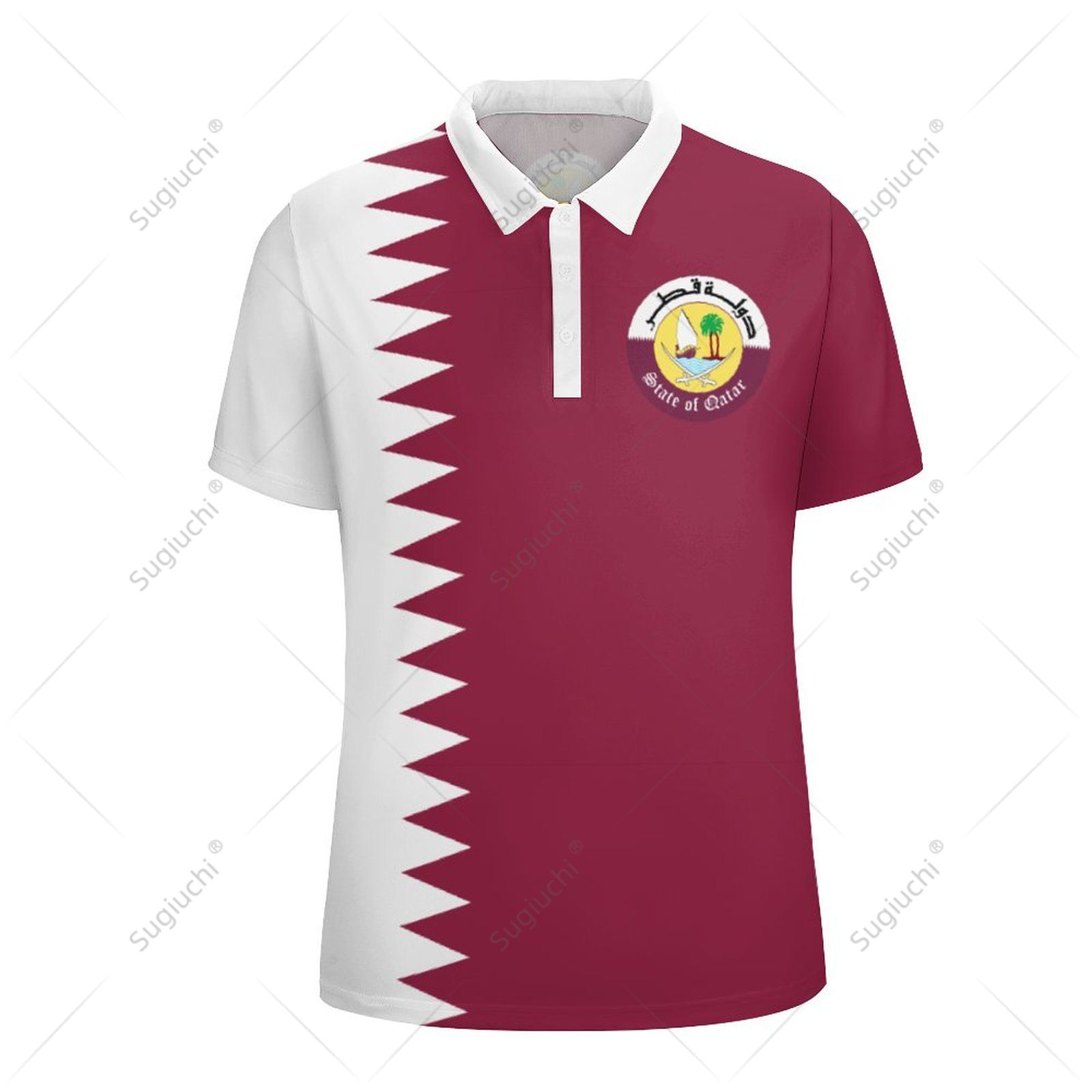 Unisex Polo Shirt Qatar Flag 3 - Men'S Fashion Qatar review and price