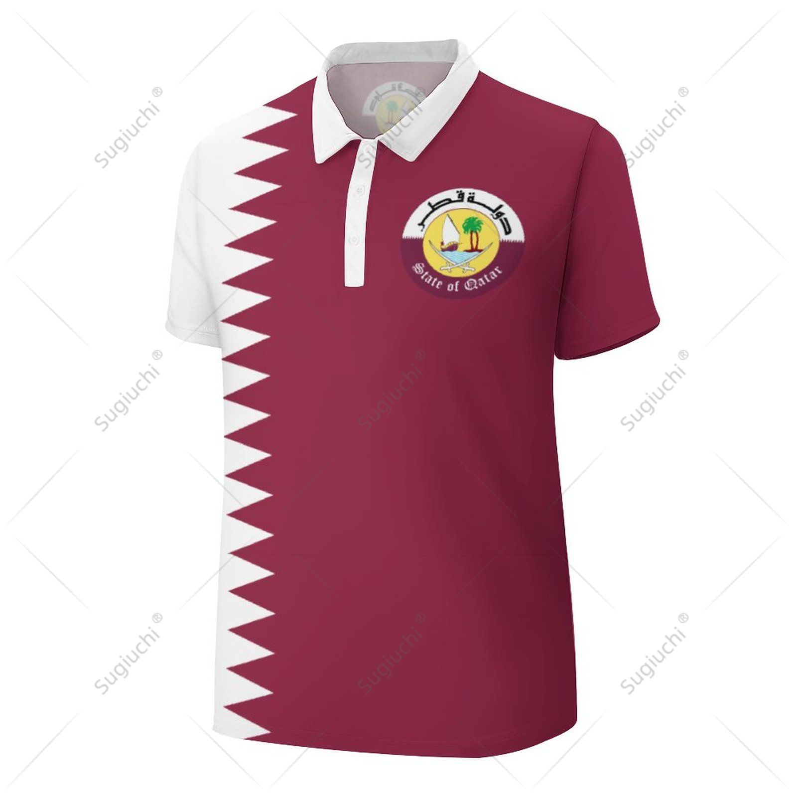 Unisex Polo Shirt Qatar Flag 3 - Men'S Fashion Qatar review and price