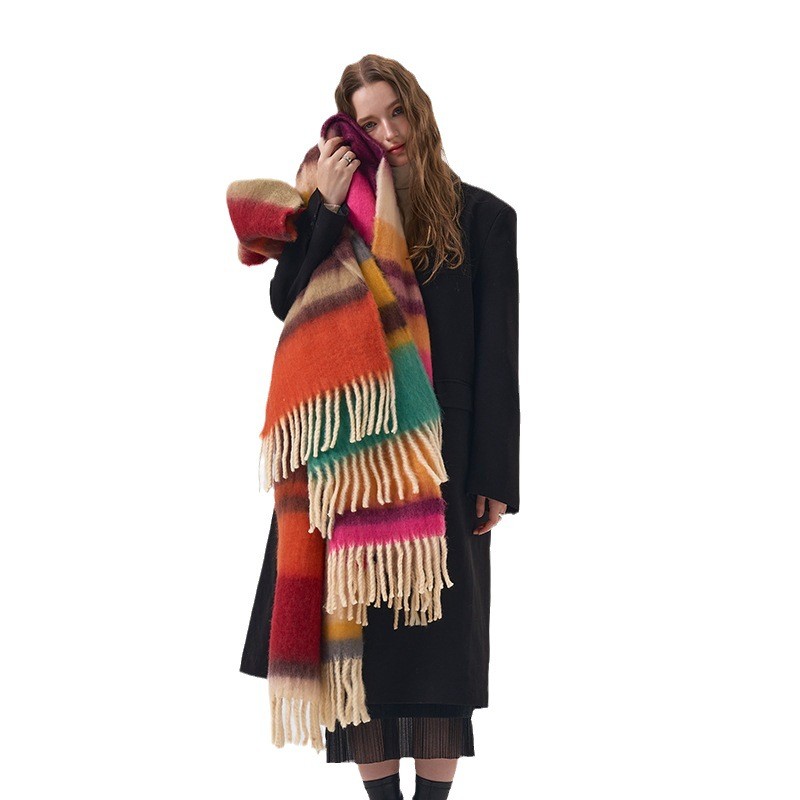 New Winter Rainbow Plaid Brush - Mens Fashion Poncho review and price