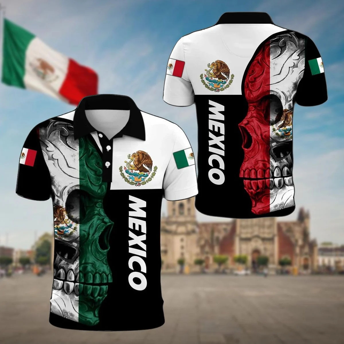 Mexico Aztec Coat Of Arms & Sk - Mens Fashion Mexico review and price