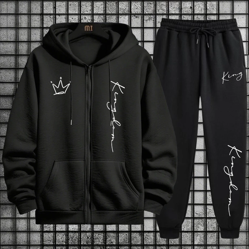 King Letter Print Hoodie and S - Quality Men'S Fashion review and price