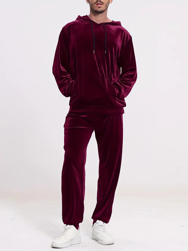 Fashion Solid Color Velvet Two - Men Fashion Vintage review and price
