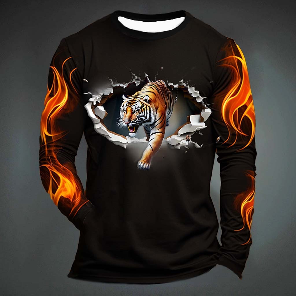 Funny Tiger Print T Shirt For  - Men'S Spring Fashion review and price