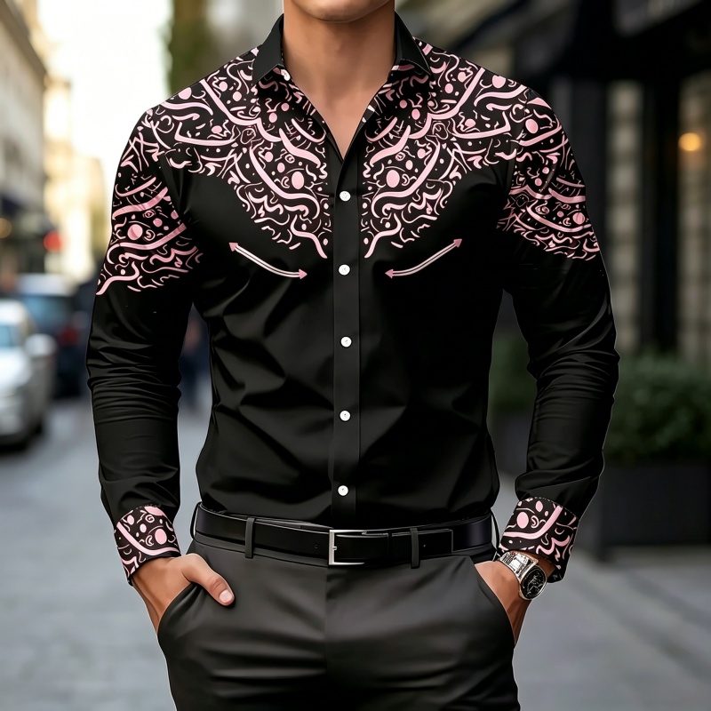 Black and White Contrast Print - Mens Fashion Casual review and price