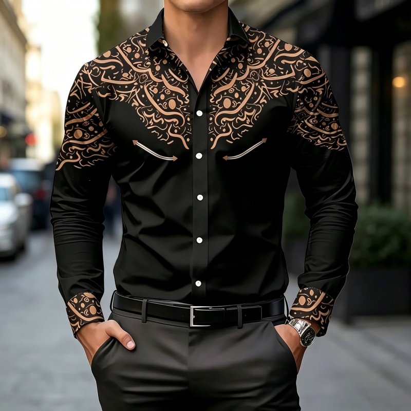 Black and White Contrast Print - Mens Fashion Casual review and price