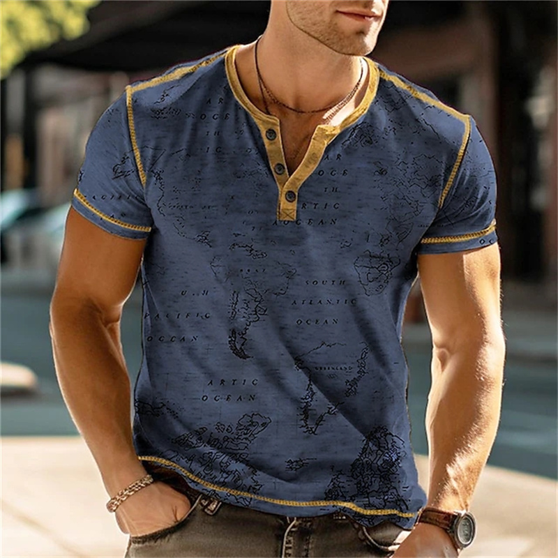 Men's Henry Shirts Funny 3D Pr - Men Fashion Vintage review and price