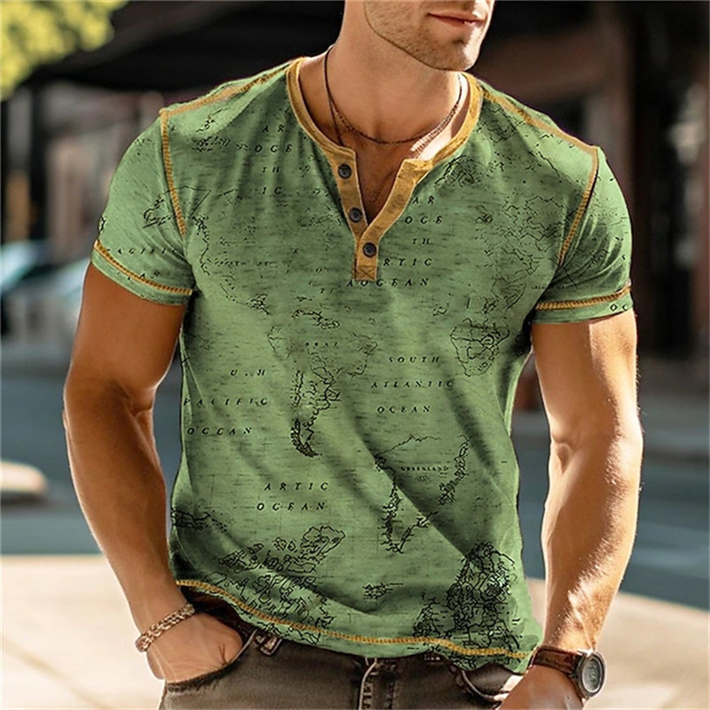 Men's Henry Shirts Funny 3D Pr - Men Fashion Vintage review and price