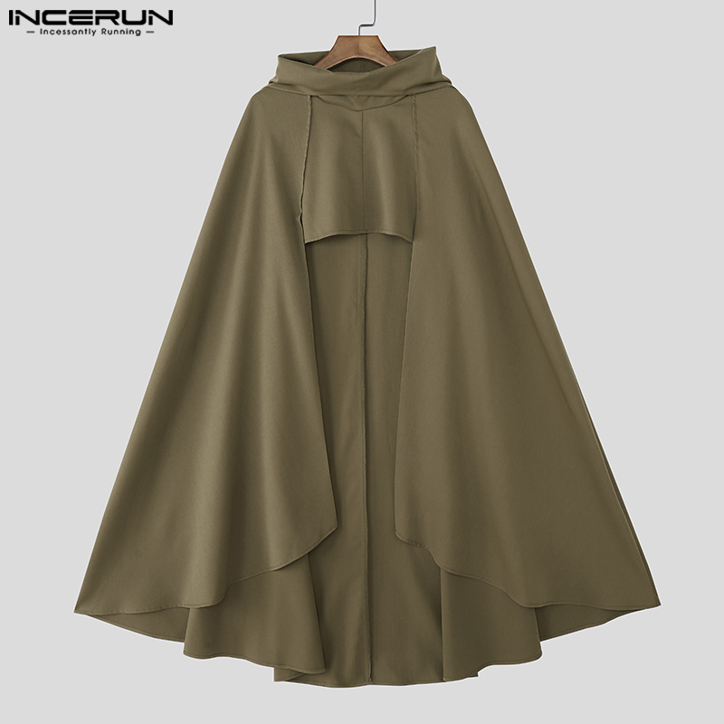 INCERUN Men Cloak Cape Solid C - Mens Fashion Poncho review and price