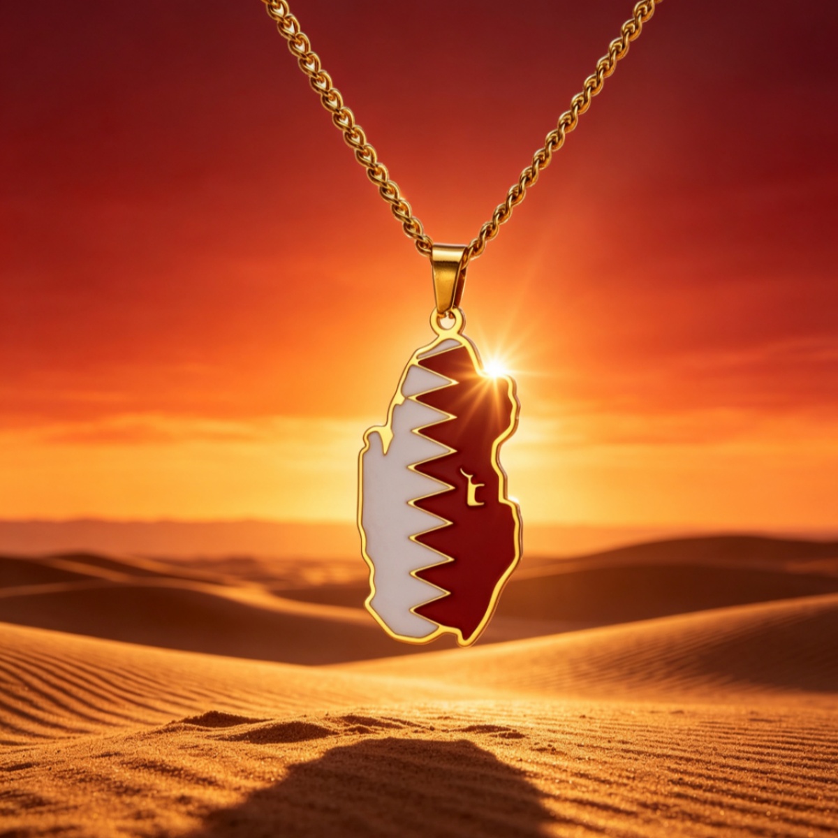 Drip Oil Qatar Map Necklace Fo - Men'S Fashion Qatar review and price